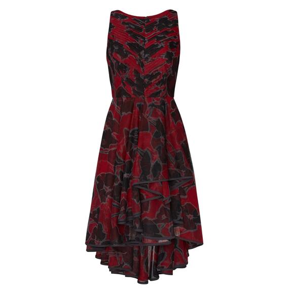 Halston Cherry Sleeveless Tulle Dress size 14 - Picture 4 of 13